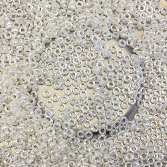 1mm x 2mm Glossy Ivory Ceylon Genuine Miyuki Glass Seed Spacer Beads - Sold by 7 Gram Tubes (~ 770 Beads per Tube) - (SPR2-592)