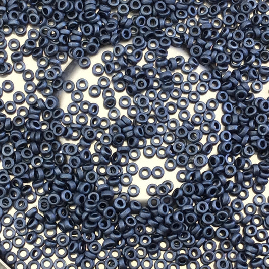 1mm x 2mm Matte Blue Grey Genuine Miyuki Glass Seed Spacer Beads - Sold by 7 Gram Tubes (~ 770 Beads per Tube) - (SPR2-2001)