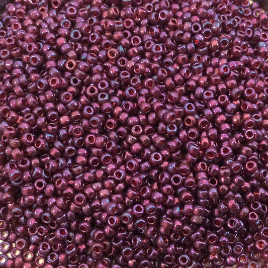 Size 11/0 Glossy Finish Cranberry Gold Luster Genuine Miyuki Glass Seed Beads - Sold by 23 Gram Tubes (~2500 Beads per Tube) - (11-9313)