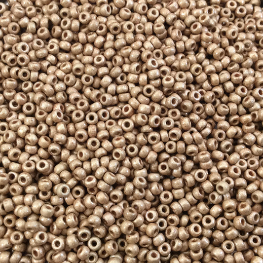 Size 11/0 Duracoat Galvanized Matte Champagne Genuine Miyuki Glass Seed Beads - Sold by 23 Gram Tubes (~2500 Beads per Tube) - (11-94204F)