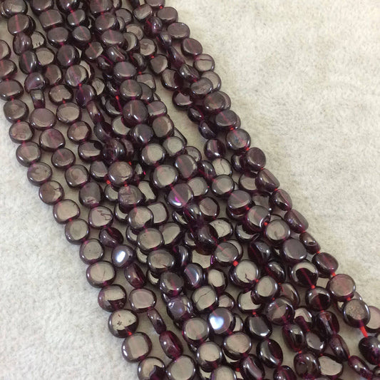6mm Garnet Coin Beads | Semi Precious Indian Gemstone Beads