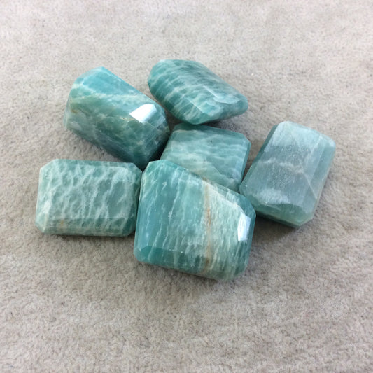 24-30mm Large Faceted Amazonite Nugget Bead - Sold Individually, Randomly Chosen - High Quality Hand-Cut Indian Semi-Precious Gemstone