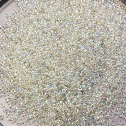 Size 15/0 Gold Luster Crystal Ivory Genuine Miyuki Glass Seed Beads - Sold by 8.2 Gram Tubes (~2050 Beads per Tube) - (15-92442)