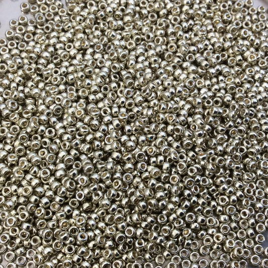 Size 15/0 Duracoat Galvanized Silver Genuine Miyuki Glass Seed Beads - Sold by 8.2 Gram Tubes (~2050 Beads per Tube) - (15-94201)