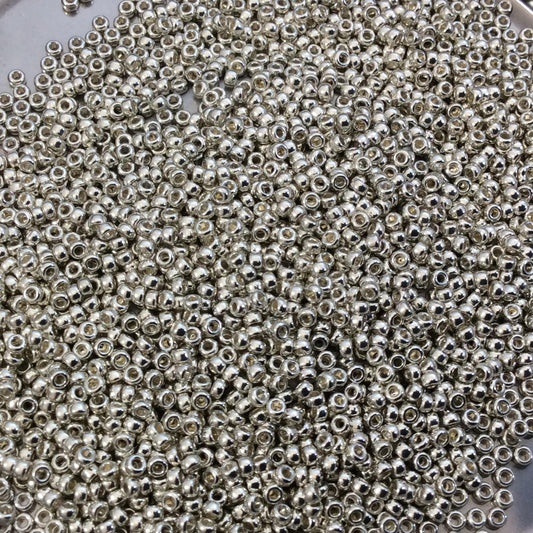 Size 15/0 Galvanized Silver Genuine Miyuki Glass Seed Beads - Sold by 8.2 Gram Tubes (~2050 Beads per Tube) - (15-9181)