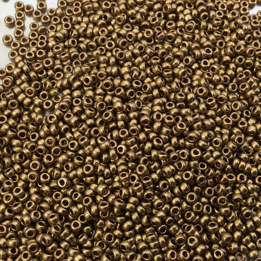 Size 15/0 Metallic Light Bronze Genuine Miyuki Glass Seed Beads - Sold by 8.2 Gram Tubes (~2050 Beads per Tube) - (15-9457L)