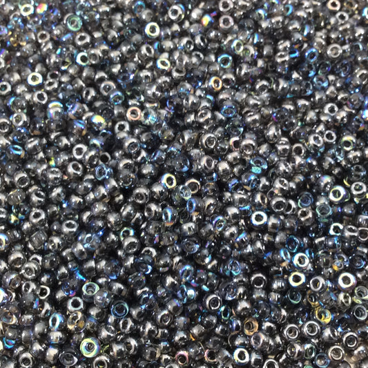 Size 11/0 Glossy Crystal-Base Graphite Miyuki/Czech Unions Glass Seed Beads - Sold by 24 Gm Tubes (~2500 Beads/Tube) - (11-131-98537)