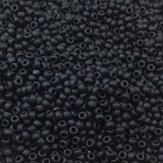Size 11/0 Matte Finish Black Genuine Miyuki Glass Seed Beads - Sold by 23 Gram Tubes (~ 2500 Beads / Tube) - (11-9401F)