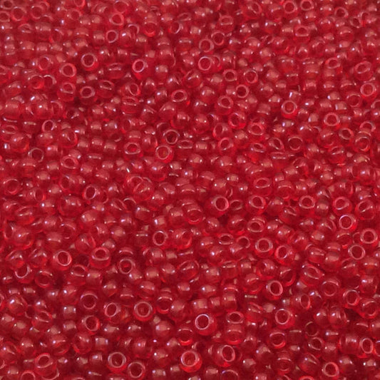 Size 11/0 Semi-Matte Finish Red Miyuki Glass Seed Beads - Sold by 23 Gram Tubes (~ 2500 Beads / Tube) - (11-9141SF)