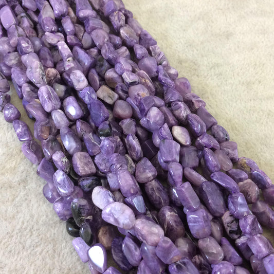 Purple Charoite Nugget Beads - 15.5" Strand (Approx. 60 Beads) - ~ 5-6mm x 6-8mm - Natural Semi-Precious Gemstone - Sold by the Strand!