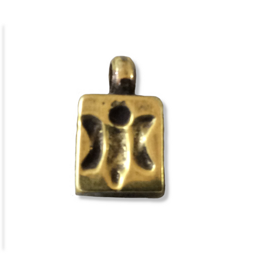 9mm x 11mm Oxidized Gold Plated Rustic Cast Hovering Butterfly Icon Copper Rectangle Shape Pendant W Attached Ring - Sold Per Each (K-96)