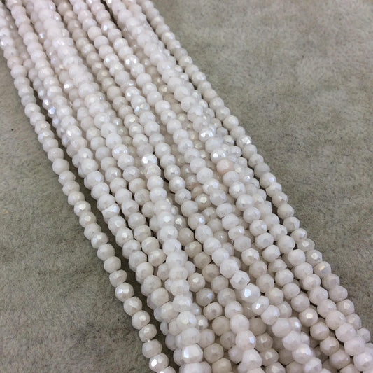 Holiday Special! 3-4mm x 3-4mm Faceted Mystic White Dyed Natural Quartz Rondelle Beads - 13" Strand (~ 105 Beads)