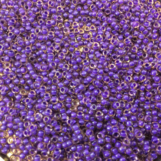 Size 11/0 Semi-Matte Finish Violet/Lined Lt. Amethyst Miyuki Glass Seed Beads - Sold by 24 Gram Tubes (~ 2500 Beads / Tube) - (11-91932)