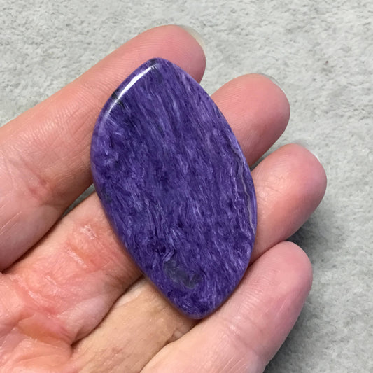 OOAK Natural Purple Charoite Freeform Shaped Flat Back Cabochon "15" - Measuring 30mm x 53mm, 4mm Dome Height - High Quality Gemstone Cab
