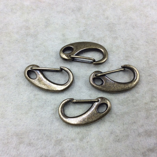 1 1/4" Long Bronze Plated Clip Style Lobster Claw Shaped Copper Clasp Components - Measuring 15mm x 30mm - Sold Individually