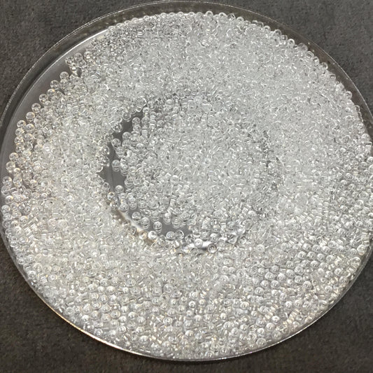 Size 15/0 Glossy Finish Clear Crystal Genuine Miyuki Glass Seed Beads - Sold by 8.2 Gram Tubes (~2050 Beads per Tube)