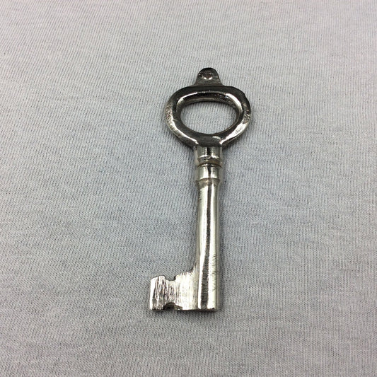 Large Heavy Silver Plated Copper Antique Skeleton Key Shaped Pendant/Component Style C - Measures 30mm x 85mm - Sold Per Each, At Random