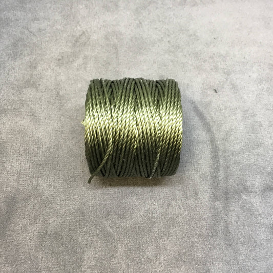 FULL SPOOL - Beadsmith S-Lon 400 Olive Green Nylon Macrame/Jewelry Cord - Measuring 0.9mm Thick - 35 Yards (105 Feet) - (SL400-OL)