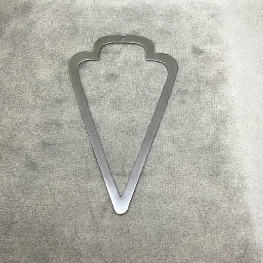 41mm x 70mm Gunmetal Brushed Finish Thick Open Arrowhead Shaped Plated Brass Components - Sold in Pre-Counted Packs of 10 Pieces - (432-GM)