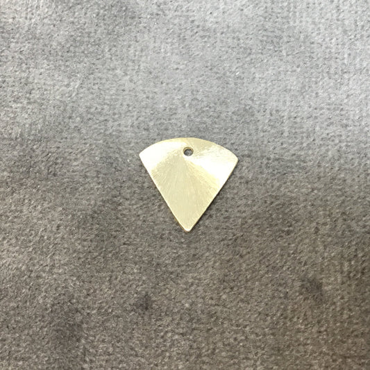 13mm x 13mm Gold Brushed Finish Blank Inverted Triangle Shaped Plated Copper Components - Sold in Pre-Counted Packs of 10 Pieces - (457-GD)