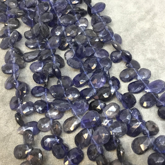 Dark Blue Iolite Beads | Iolite Drop Beads - 11mm