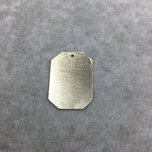 20mm x 29mm Gold Brushed Finish Blank Octagon Shaped Plated Copper Components - Sold in Pre-Counted Bulk Packs of 10 Pieces - (191-GD)