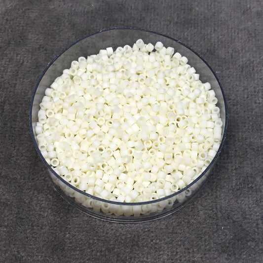 Size 11/0 Matte Finish Cream Genuine Miyuki Delica Glass Seed Beads - Sold by 7.2 Gram Tubes (Approx. 1300 Beads per 2" Tube)