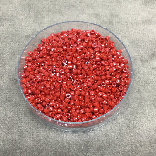 Size 11/0 Glossy Finish Dyed Cranberry Red Genuine Miyuki Delica Glass Seed Beads - Sold by 7.2 Gram Tubes (Approx. 1300 Beads per 2" Tube)