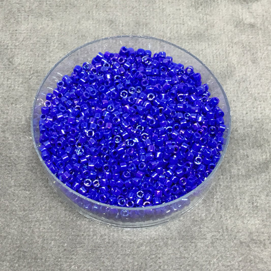 Size 11/0 Glossy Finish Royal Blue Luster Genuine Miyuki Delica Glass Seed Beads - Sold by 7.2 Gram Tubes (Approx. 1300 Beads per 2" Tube)