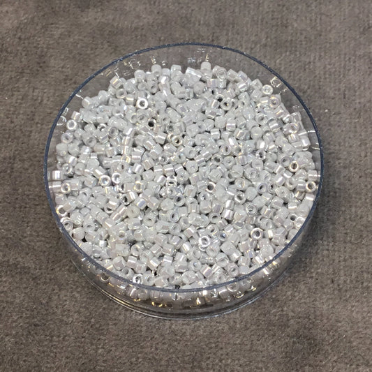 Size 11/0 Glossy Opaque Ceylon Grey/Gray Genuine Miyuki Delica Glass Seed Beads - Sold by 7.2 Gram Tubes (Approx. 1300 Beads per 2" Tube)
