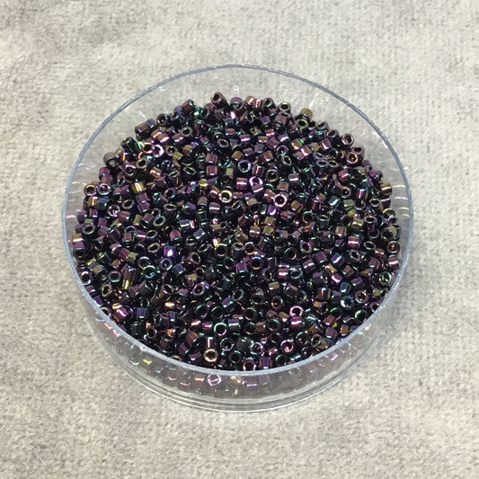 Size 11/0 Glossy Metallic Purple Iris Genuine Miyuki Delica Glass Seed Beads - Sold by 7.2 Gram Tubes (Approx. 1300 Beads per 2" Tube)