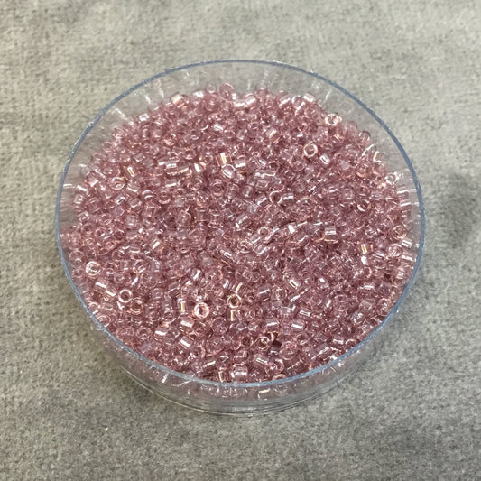 Size 11/0 Glossy Trans. Smoky Amethyst Luster Genuine Miyuki Delica Glass Seed Beads - Sold by 7.2 Gram Tubes (Approx. 1300 Beads/2" Tube)