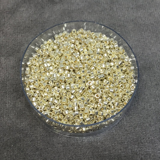 Size 11/0 Metallic Duracoat Galvanized Silver Genuine Miyuki Delica Glass Seed Beads - Sold by 7.2 Gram Tubes (Approx. 1300 Beads/2" Tube)