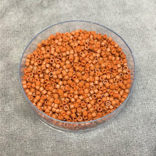 Size 11/0 Matte Finish Dyed Opaque Sienna Genuine Miyuki Delica Glass Seed Beads - Sold by 7.2 Gram Tubes (Approx. 1300 Beads per 2" Tube)