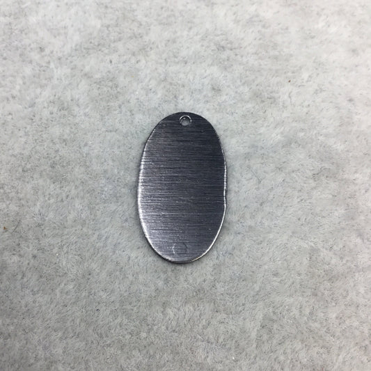 14mm x 25mm Gunmetal Brushed Finish Blank Oval Shaped Plated Copper Components - Sold in Pre-Counted Bulk Packs of 10 Pieces - (476-GM)