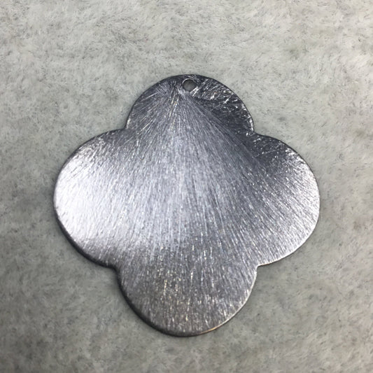 33mm Gunmetal Brushed Finish Blank Quatrefoil Shaped Plated Copper Components - Sold in Pre-Counted Bulk Packs of 10 Pieces - (063-GM)