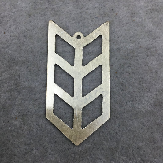 25mm x 45mm Gold Brushed Finish Multi Chevron Cut Out Plated Brass Components - Sold in Pre-Counted Bulk Packs of 10 Pieces - (481-GD)