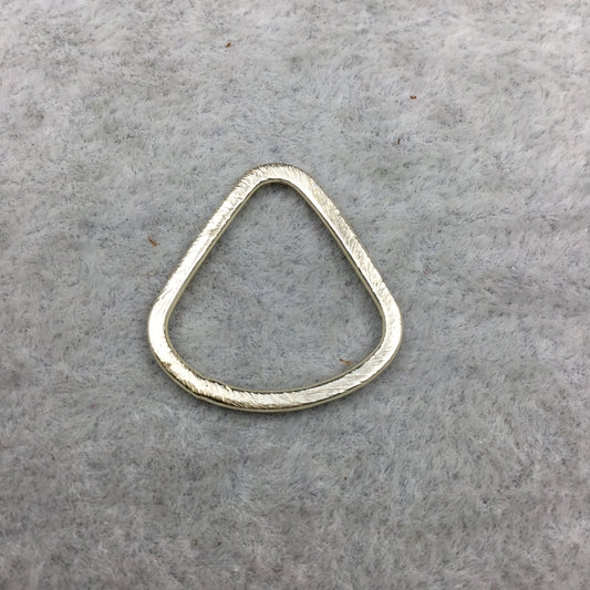 21mm x 22mm Gold Brushed Finish Open Wide Bottomed Teardrop Shaped Plated Copper Components - Sold in Packs of 10 Pieces - (502-GD)