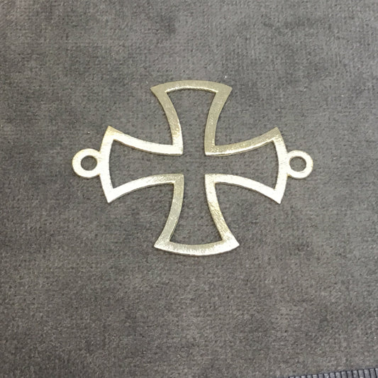 35mm x 35mm Gold Plated Copper Open Maltese Cross Symbol Shaped Connector Components - Sold in Packs of 10 Pieces (197-GD)