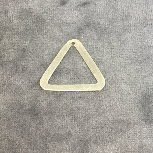 27mm x 24mm Gold Brushed Finish Thick Triangle Shaped Plated Copper Components - Sold in Pre-Counted Bulk Packs of 10 Pieces - (222-GD)