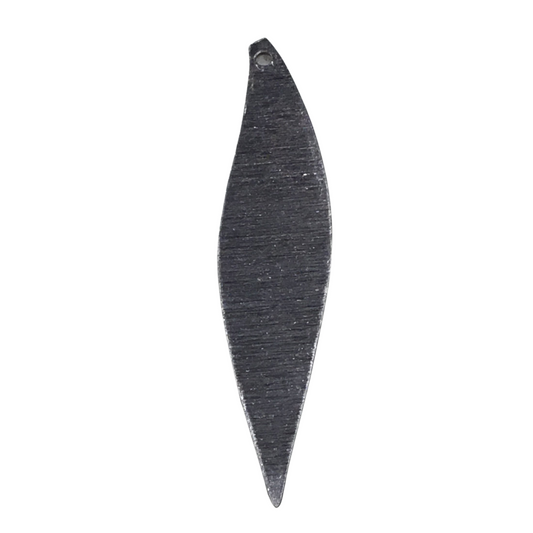 11mm x 49mm Gunmetal Brushed Finish Blank Wavy Leaf Shaped Plated Copper Components - Sold in Pre-Counted Bulk Packs of 10 Pieces - (094-GM)