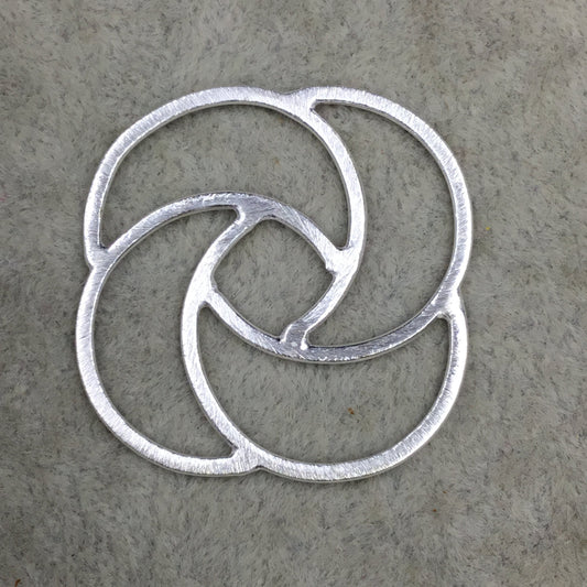 Silver Brushed Large Open Spiral Knot Shaped Link Plated Copper Components - Measuring 38mm x 38mm - Sold in Packs of 10