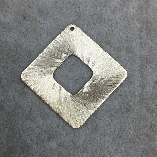 40mm x 40mm Gold Brushed Finish Thick Open Diamond Shaped Plated Copper Components - Sold in Pre-Counted Bulk Packs of 10 Pieces (583-GD)