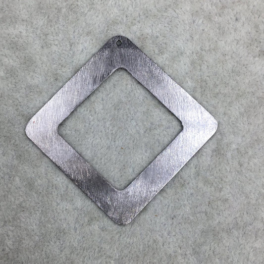 61mm x 61mm Gunmetal Brushed Finish Thick Open Diamond Shaped Plated Copper Components - Sold in Pre-Counted Packs of FOUR Pieces (584-GM)