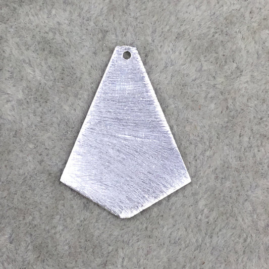 24mm x 32mm - Medium Sized Silver Brushed Finish Copper - Blank Men's Tie/Dagger Shaped Components - Sold in Packs of Ten (588-SV)