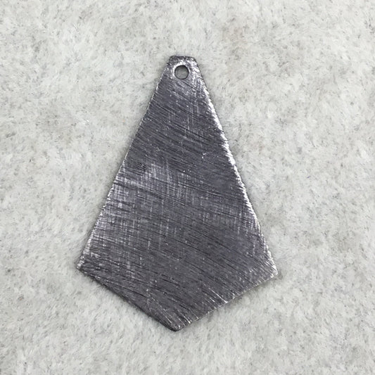 24mm x 32mm - Medium Sized Gunmetal Brushed Finish Copper - Blank Men's Tie/Dagger Shaped Components - Sold in Packs of Ten (588-GM)