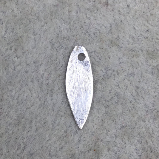 6mm x 18mm Tiny Silver Brushed Finish Blank Marquise Shaped Plated Copper Components - Sold in Bulk Packs of 10 Pieces - (593-SV)