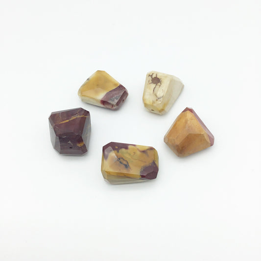 20-30mm Faceted Mookaite Nugget Bead - Sold Individually, Randomly Chosen - High Quality Hand-Cut Indian Semi-Precious Gemstone