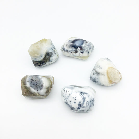 45-50mm Large Faceted Dendritic Opal Nugget Bead - Sold Individually, Randomly Chosen - High Quality Hand-Cut Indian Semi-Precious Gemstone