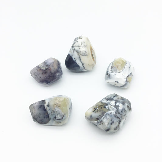 30-40mm Large Faceted Dendritic Opal Nugget Bead - Sold Individually, Randomly Chosen - High Quality Hand-Cut Indian Semi-Precious Gemstone